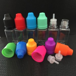 Square E-Juice Bottle PET Material with Pressure Cap 