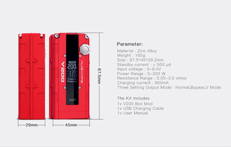 AUGVAPE V200 Mod Parameter