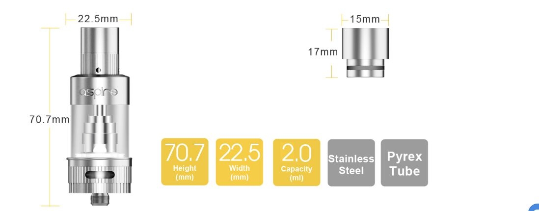 Aspire Atlantis 2 Tank parameters