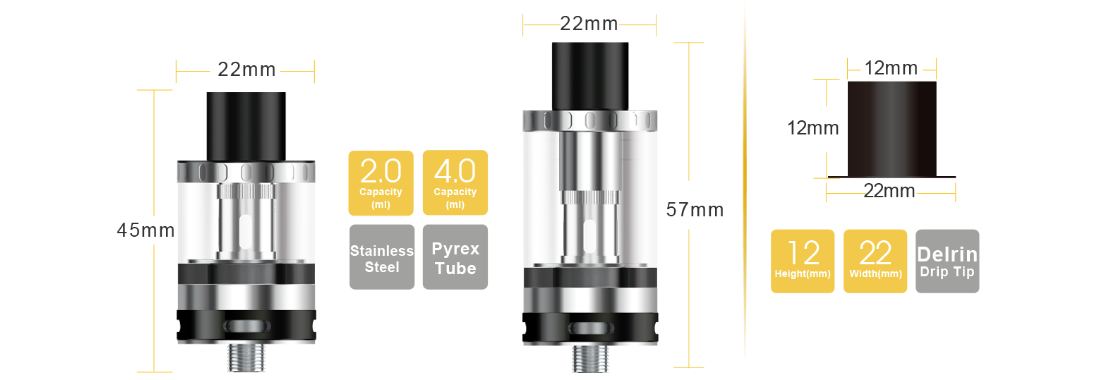 Aspire Atlantis Evo Tank 2ml parameters