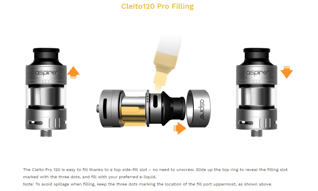 Aspire Cleito 120 Pro Tank Filling Aspire Cleito 120 Pro Tank Filling