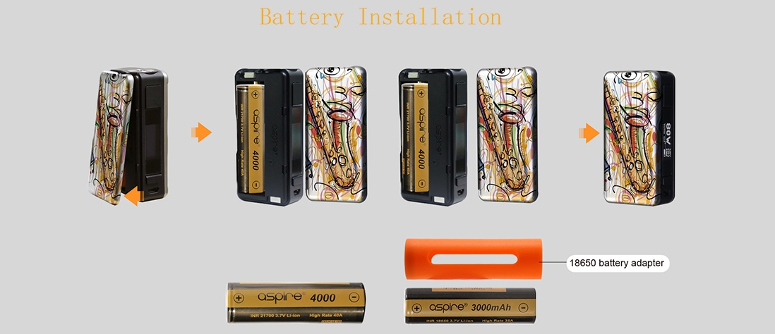 Aspire Puxos Mod Battery Installation