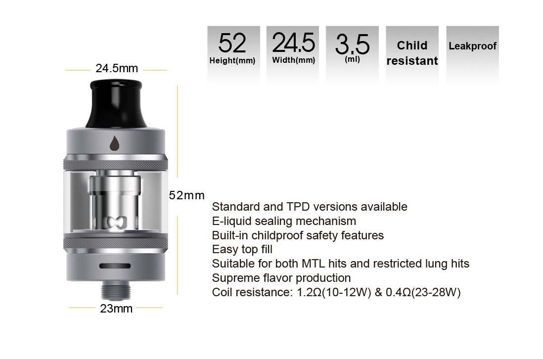 Aspire Tigon Tank Parameters