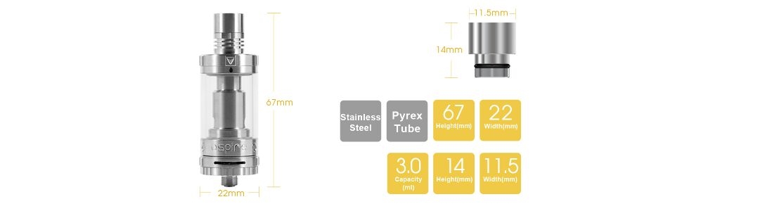 Aspire Triton 2 Atomizer parameters