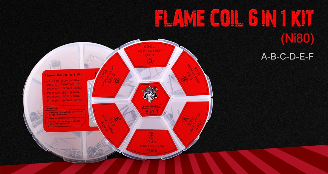 Demon Killer Flame Coil 6 In 1 Kit Ni80