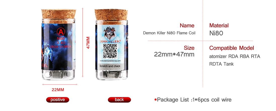 Demon Killer Flame Coil Ni80 Parameter