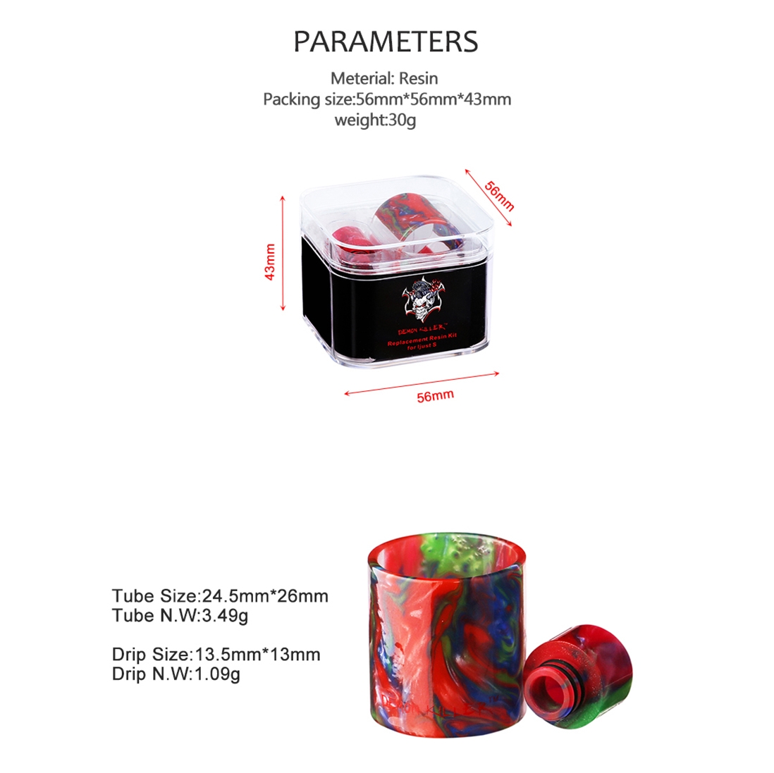  Demon Killer Replacement Resin Kit For iJust S Parameter