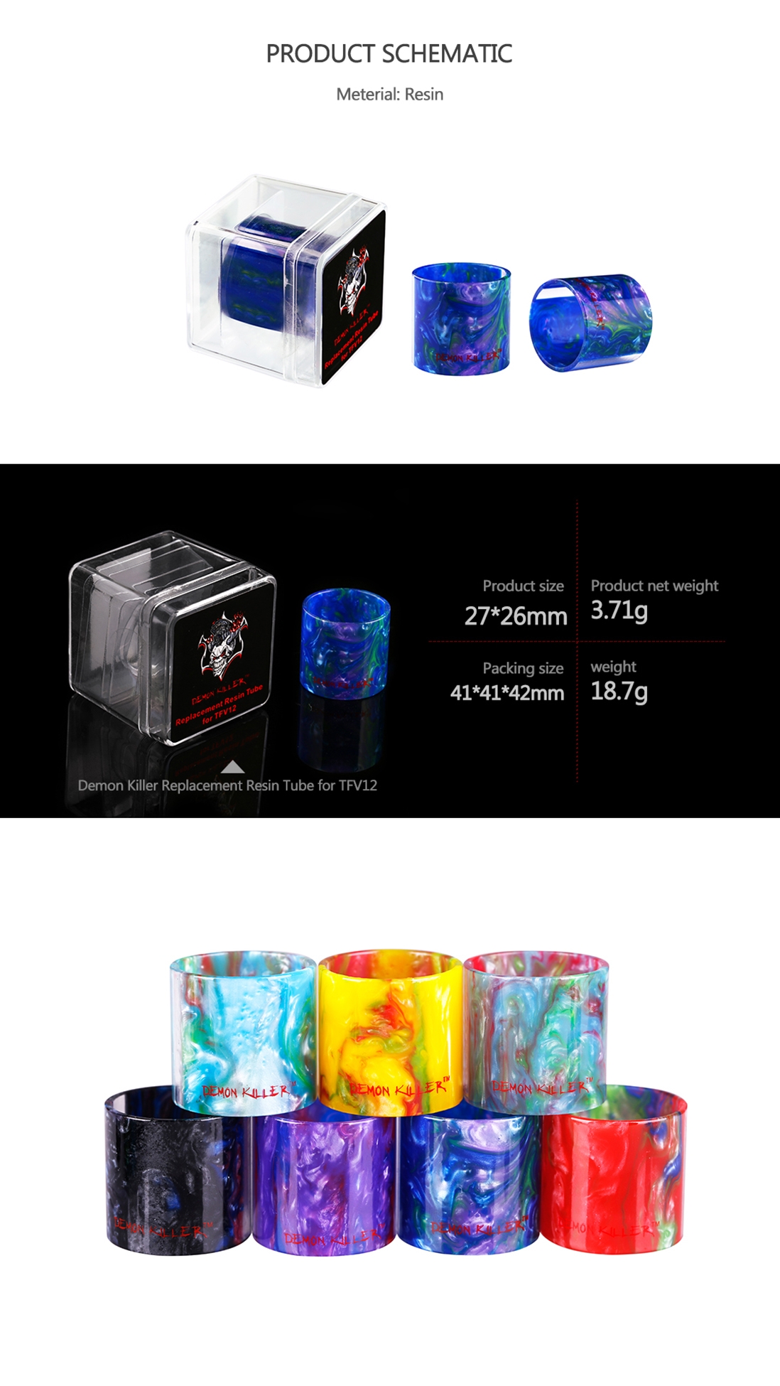 Demon Killer TFV12 Replacement Resin Tube