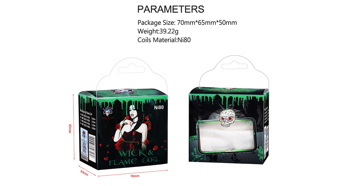 Demon Killer Wick & Flame Ni80 Wire Kit Parameter