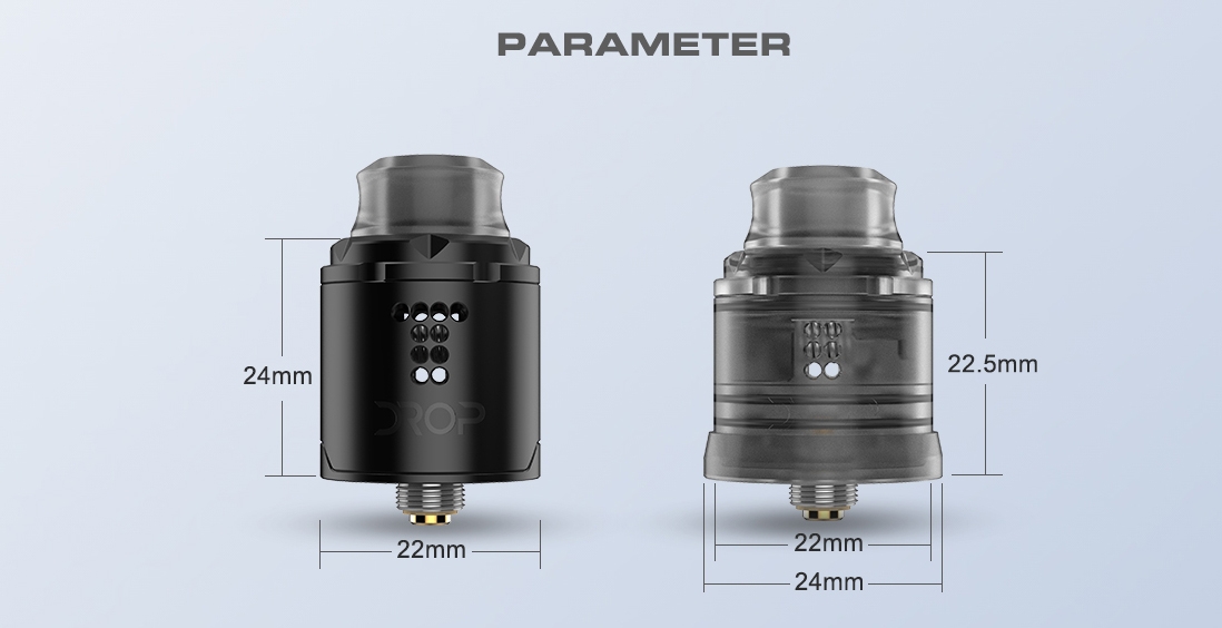 Digiflavor Drop Solo RDA Atomizer Parameters