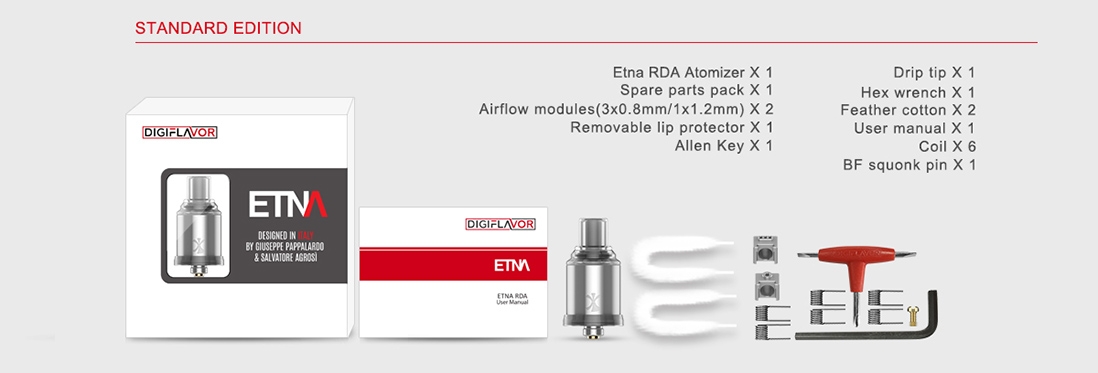 Digiflavor ETNA MTL RDA Packing List Digiflavor ETNA MTL RDA Packing List