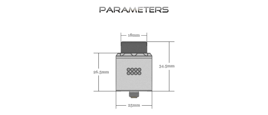 Digiflavor Mesh Pro RDA Rebuildable Atomizer Parameter