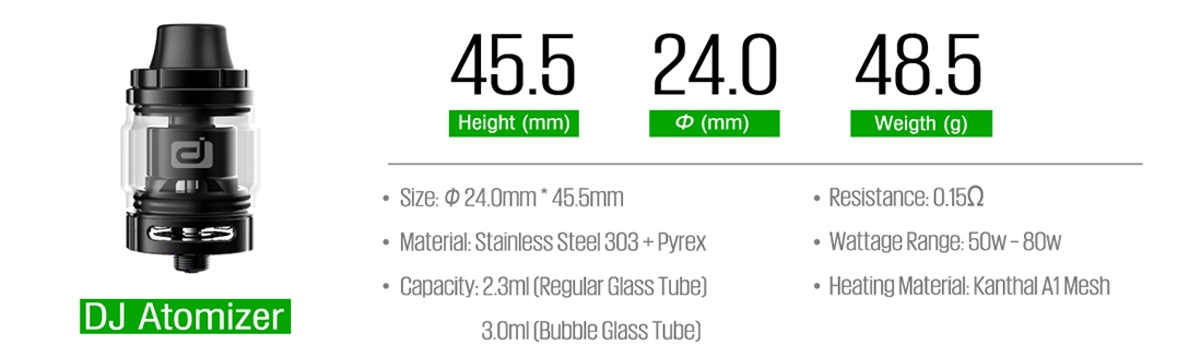 Dovpo DJ Atomizer Parameter