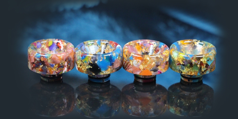 510 Gold Fragment Pattern Starry Sky Resin Drip Tip 3