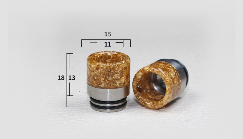 810 Wide Bore SS+Dollar Resin Drip Tip 810 Wide Bore SS+Dollar Resin Drip Tip