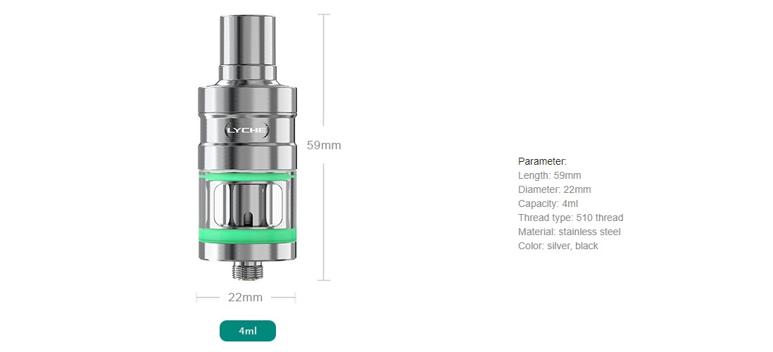 Eleaf LYCHE Atomizer with RBA Head Parameters