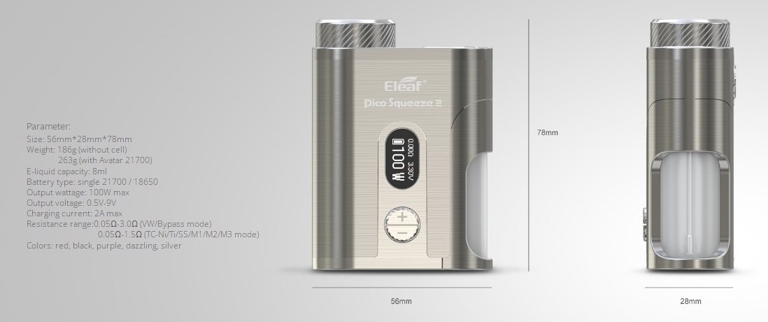 Eleaf Pico Squeeze 2 mod parameters