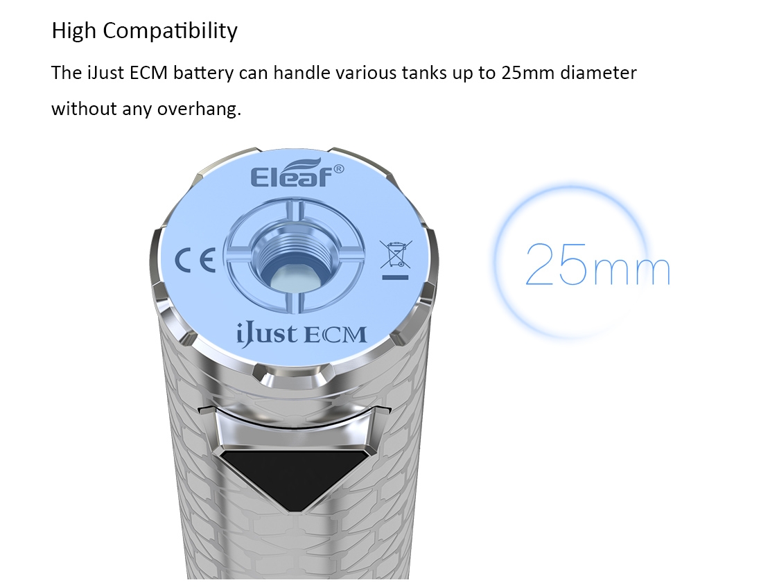 Eleaf iJust ECM Battery Compability Eleaf iJust ECM Battery Compability