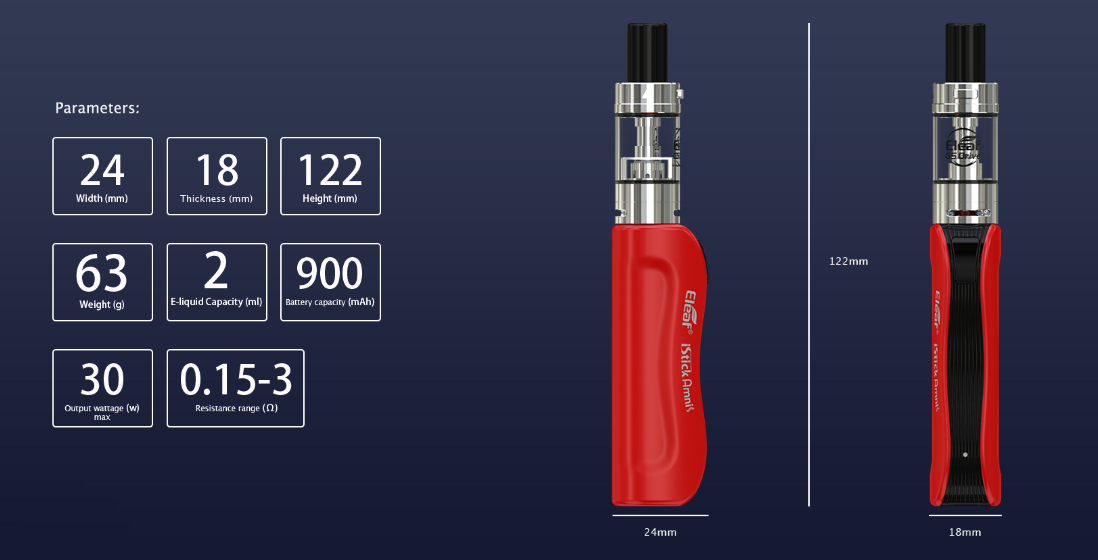  Eleaf iStick Amnis with GS Drive Kit parameters