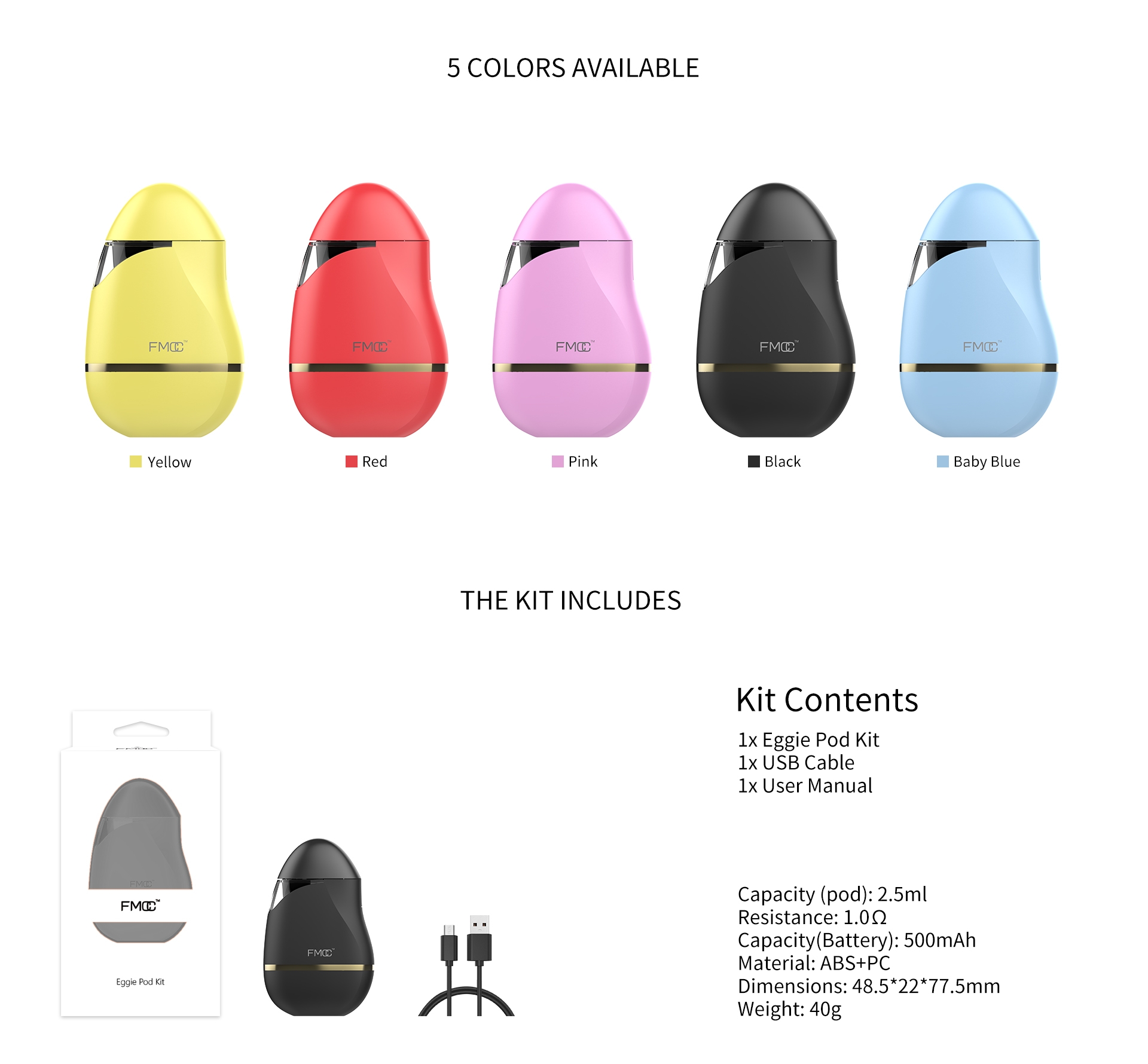 FMCC Eggie Pod Kit COLORS