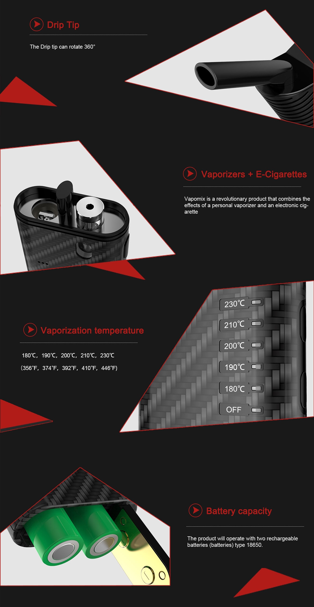 Fumytech Vapomix 2 in 1 Starter Kit Features
