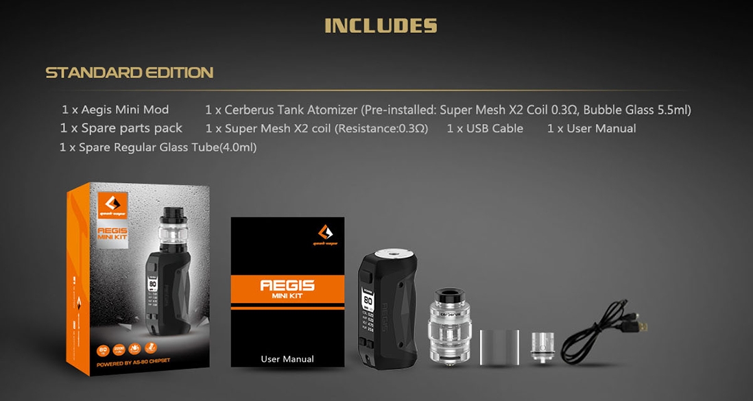 Geekvape Aegis Mini Kit Packing List