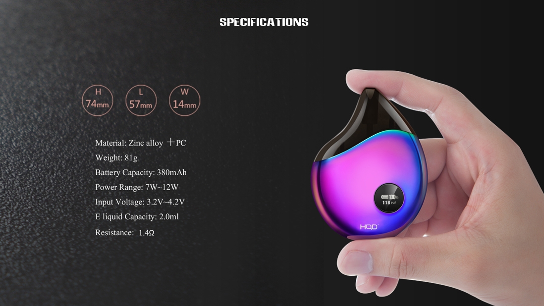 HQD COMMA Pod Kit Parameters