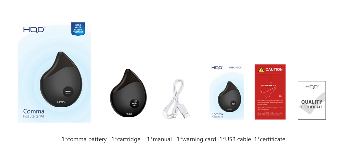 HQD COMMA Pod Kit Package