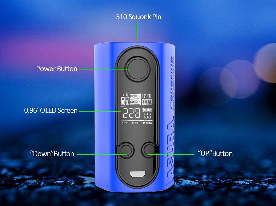 Hugo Vapor Asura 228W 2-in-1 TC Box & Squonk Mod Components Hugo Vapor Asura 228W 2-in-1 TC Box & Squonk Mod Components
