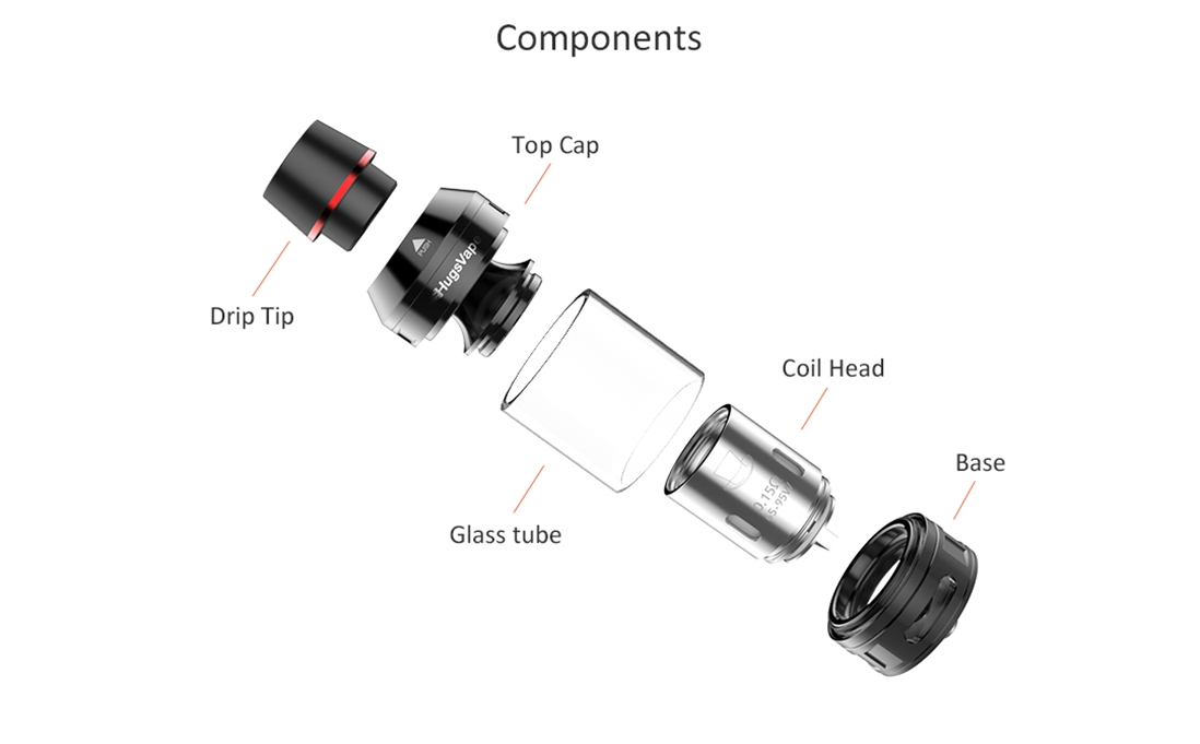 HugsVape Magician Mesh Subohm Tank Components HugsVape Magician Mesh Subohm Tank Components