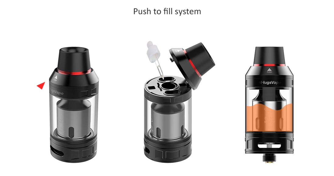 HugsVape Magician Mesh Subohm Tank Push to Fill System HugsVape Magician Mesh Subohm Tank Push to Fill System