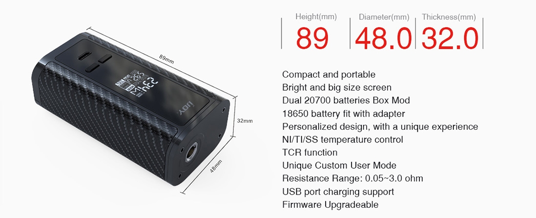 IJOY Captain New Box Mod Parameter