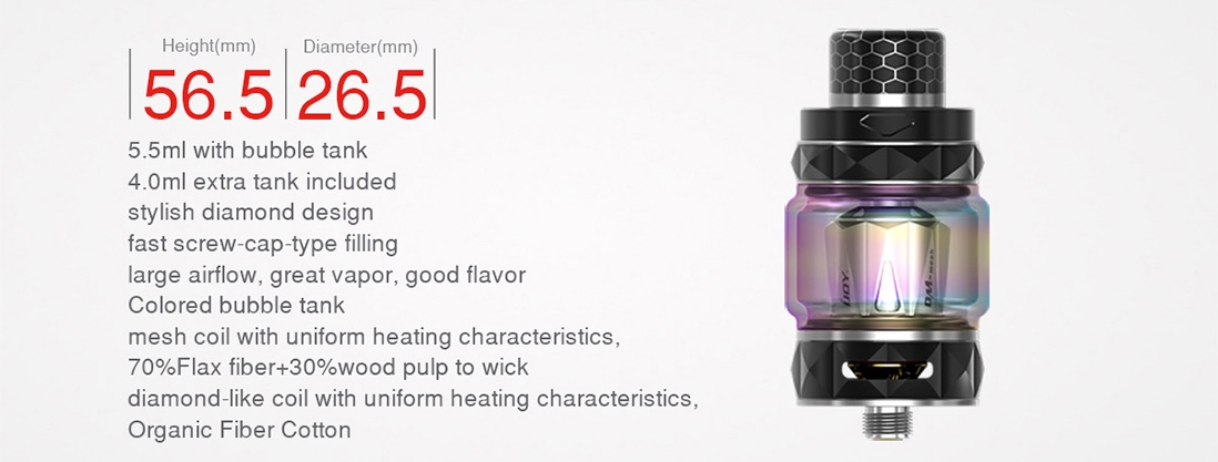 IJOY Diamond Subohm Tank Parameter