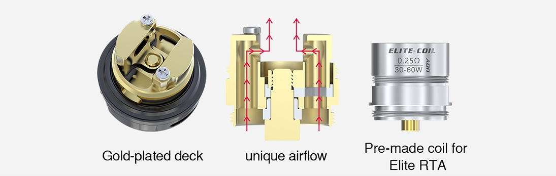 IJOY Elite Mini Kit Vape Tank Features unique airflow