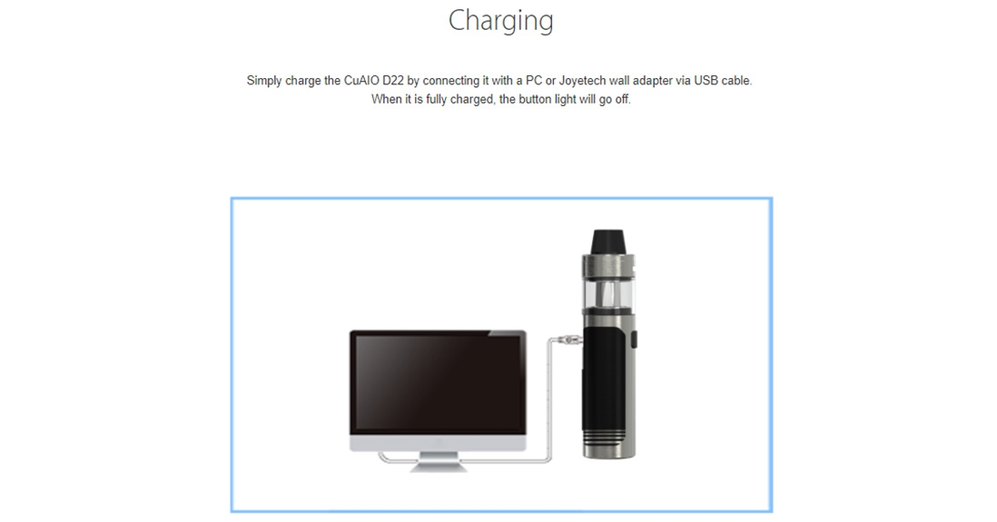 Joyetech CuAIO D22 Kit Charging Joyetech CuAIO D22 Kit Charging