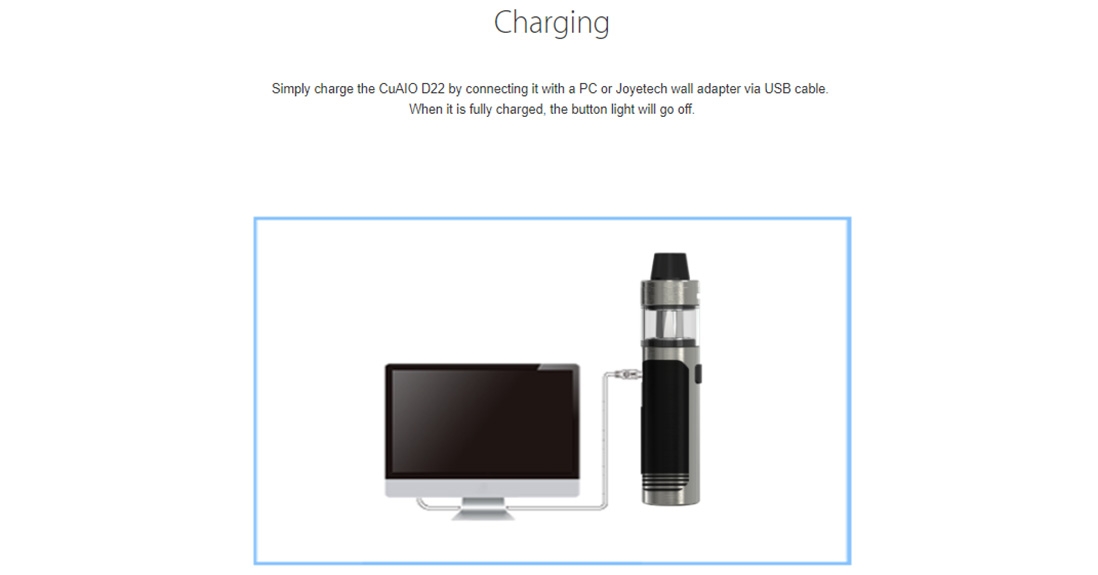 Joyetech CuAIO D22 Kit Charging