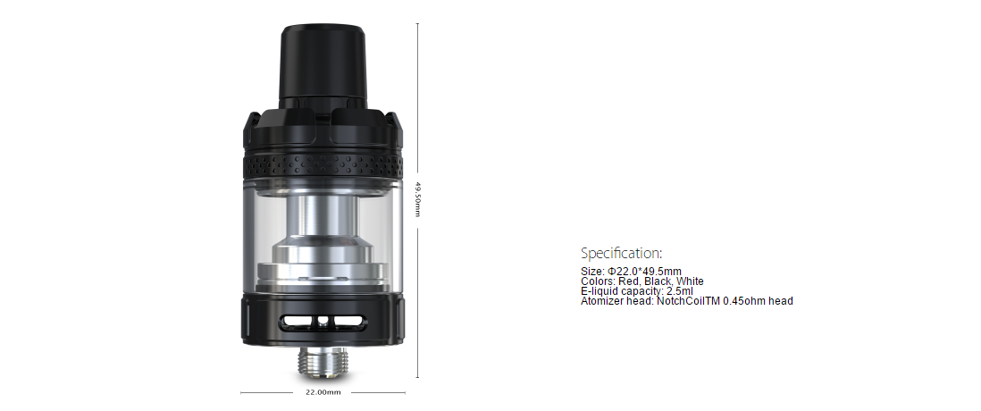 Joyetech NotchCore Atomizer parameters