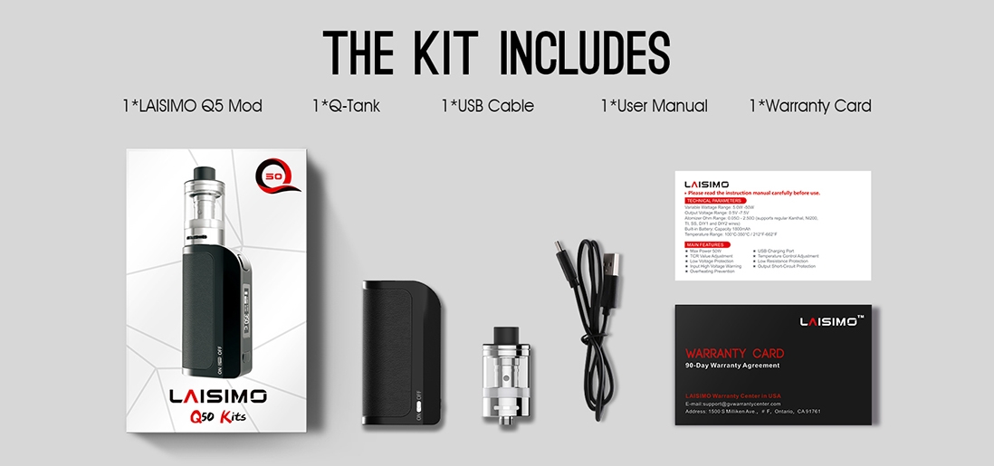 Laisimo Q50 Kit Packing List