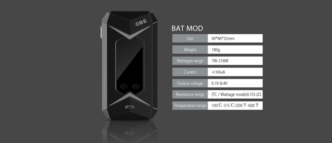 OBS BAT 218W Mod Parameters