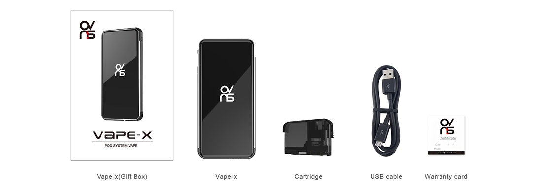 Ovns Vape-X Pod Kit Packing List