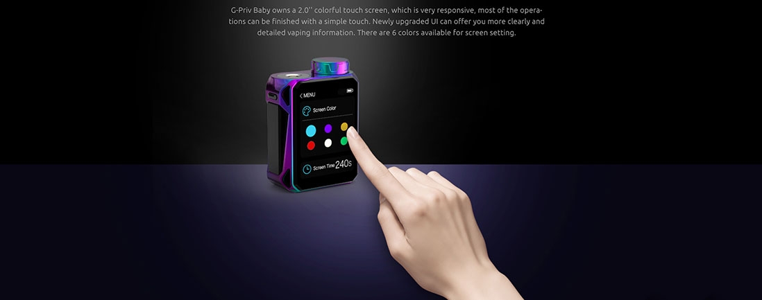 G-Priv Baby Kit Features 2.0 inch Touch Screen with Upgrade UI