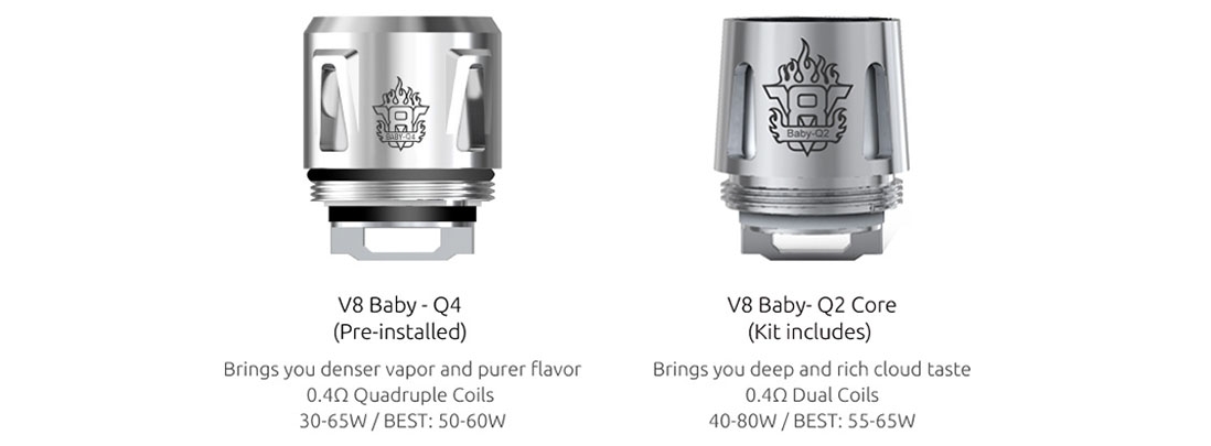 G-Priv Baby Kit Features Using V8 Baby Q2 Q4 Coil Head 
