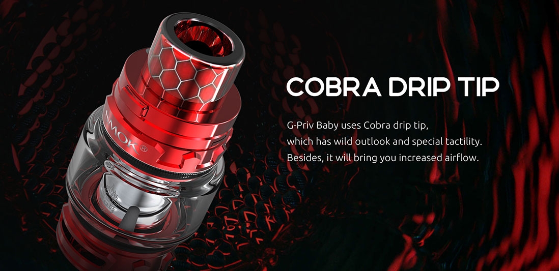 SMOK G-Priv Baby Kit Features Using Cobra Drip Tip