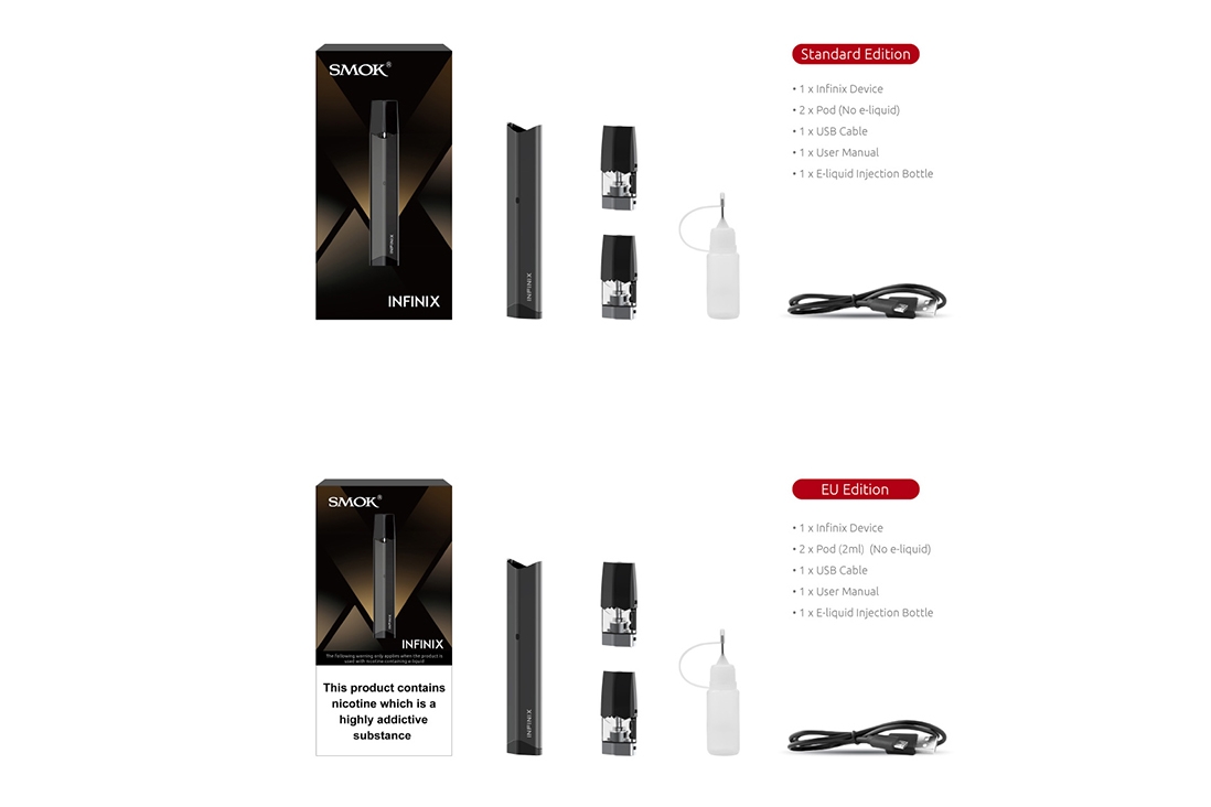 SMOK INFINIX Kit Open Pod Starter Kit Package List