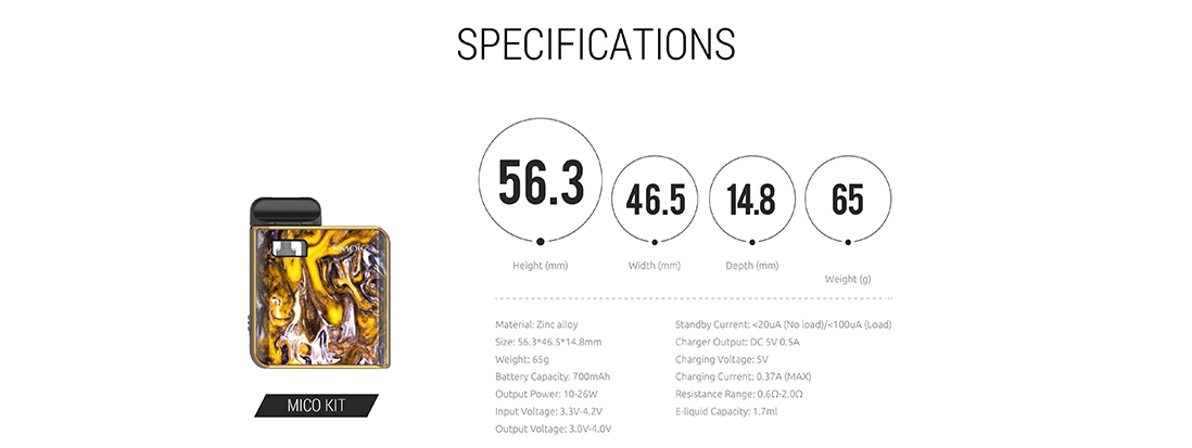 SMOK MICO Kit Parameters