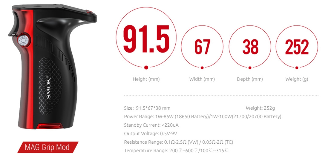 SMOK Mag Grip Mod Parameters