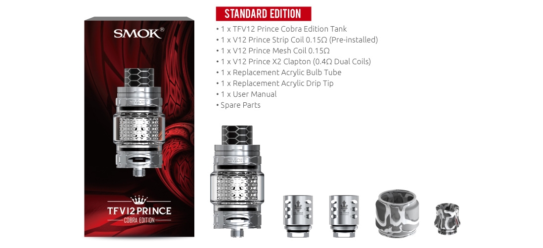 SMOK TFV12 Prince Cobra Edition Tank Pakage