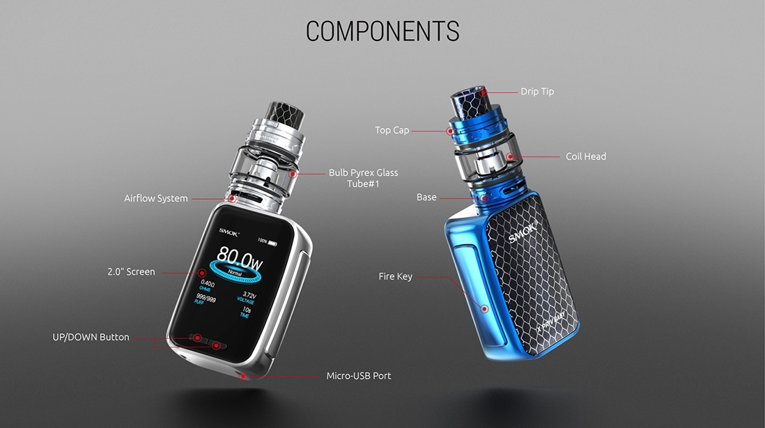 SMOK X-Priv Baby Starter Kit components