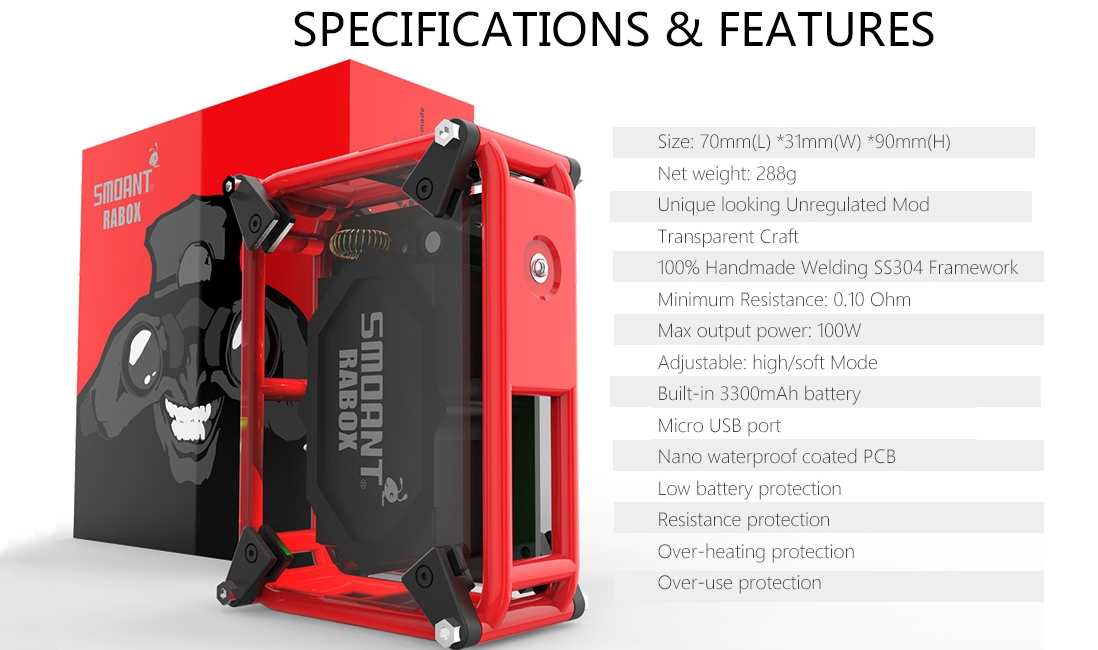 Smoant Rabox 80W Mod parameters