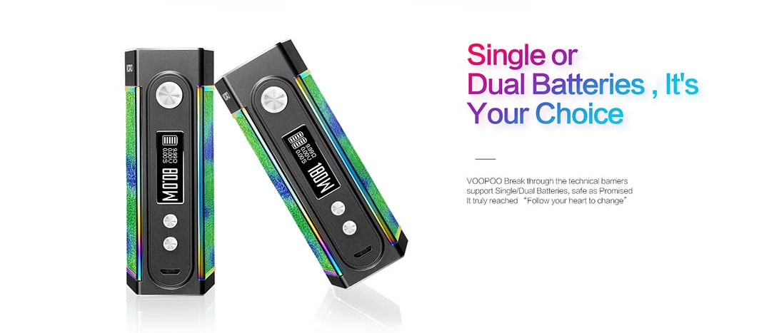 VOOPOO TOO 180W TC Box Mod Black Frame Features Single or Dual Batteries